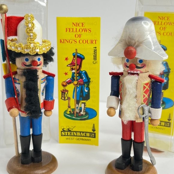 Pair of two 5" Miniature Steinbach Admiral & Graf Wooden Nutcrackers in Box - Picture 1 of 9